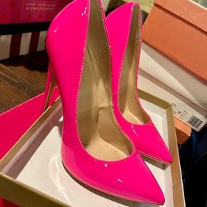 Women’s fluorescent pink stiletto heels size 5